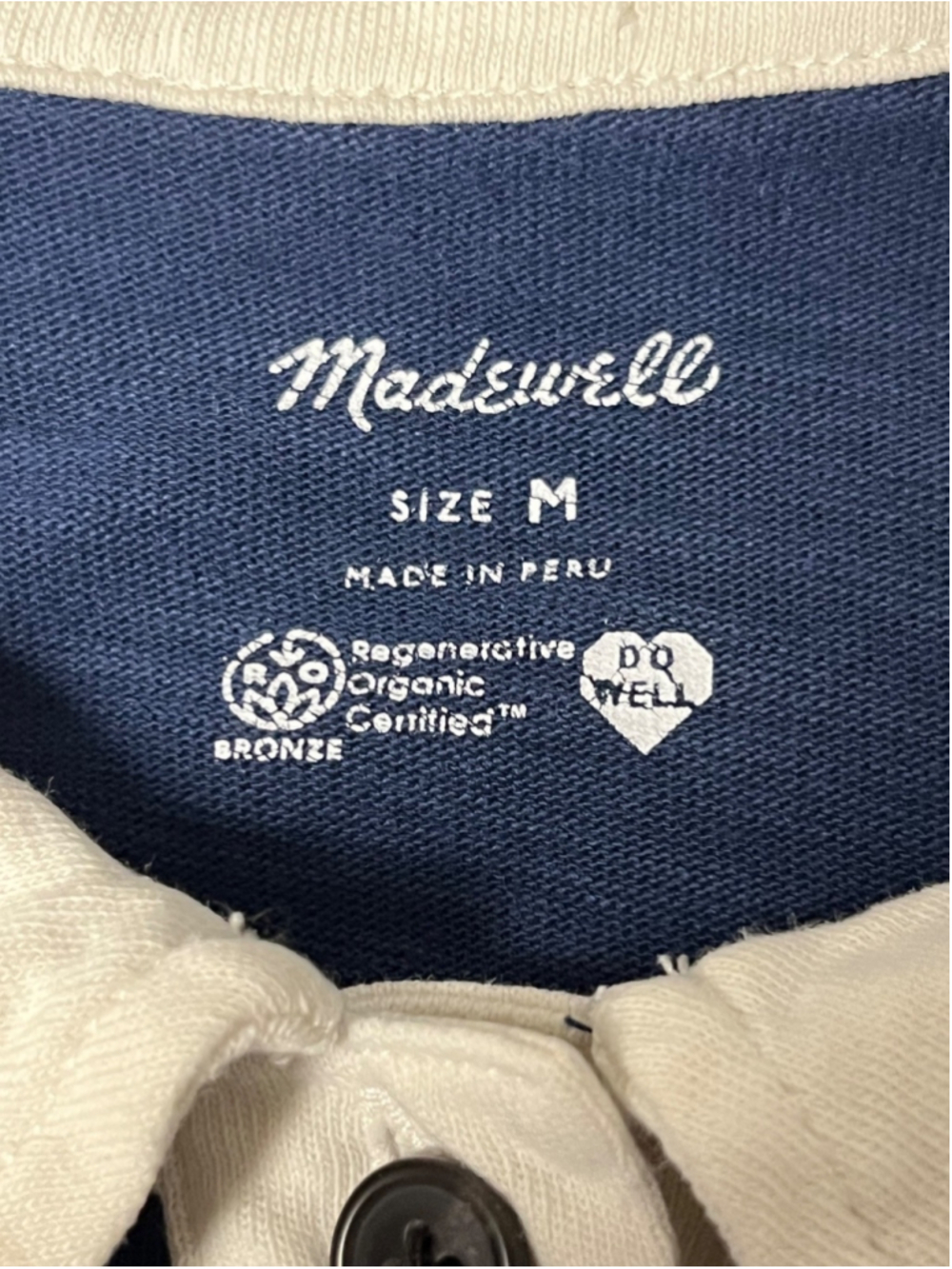 Madewell Blue Oversized Polo Shirt Size Medium - Picture 4 of 5